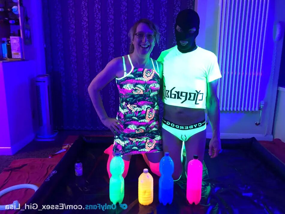 14 Pics Playing with glow in the dark UV slime with my slave