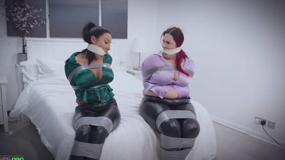 20 Pics Lacey & Mila - Double Cross in Bondage Tied & Tape Gagged