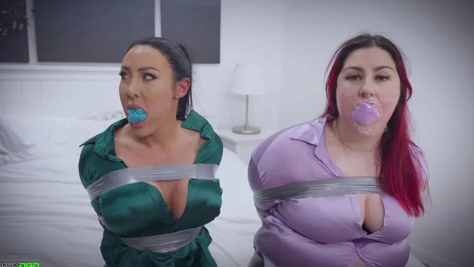 20 Pics Lacey & Mila - Double Cross in Bondage Tied & Tape Gagged