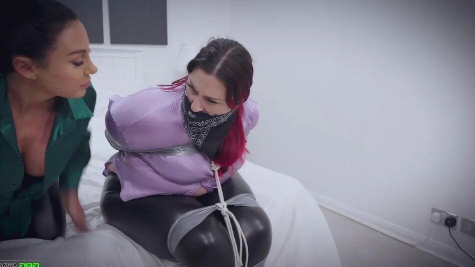20 Pics Lacey & Mila - Double Cross in Bondage Tied & Tape Gagged