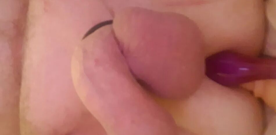 19 Pics my husband jerks off his cock with 2 dildos in his ass loves