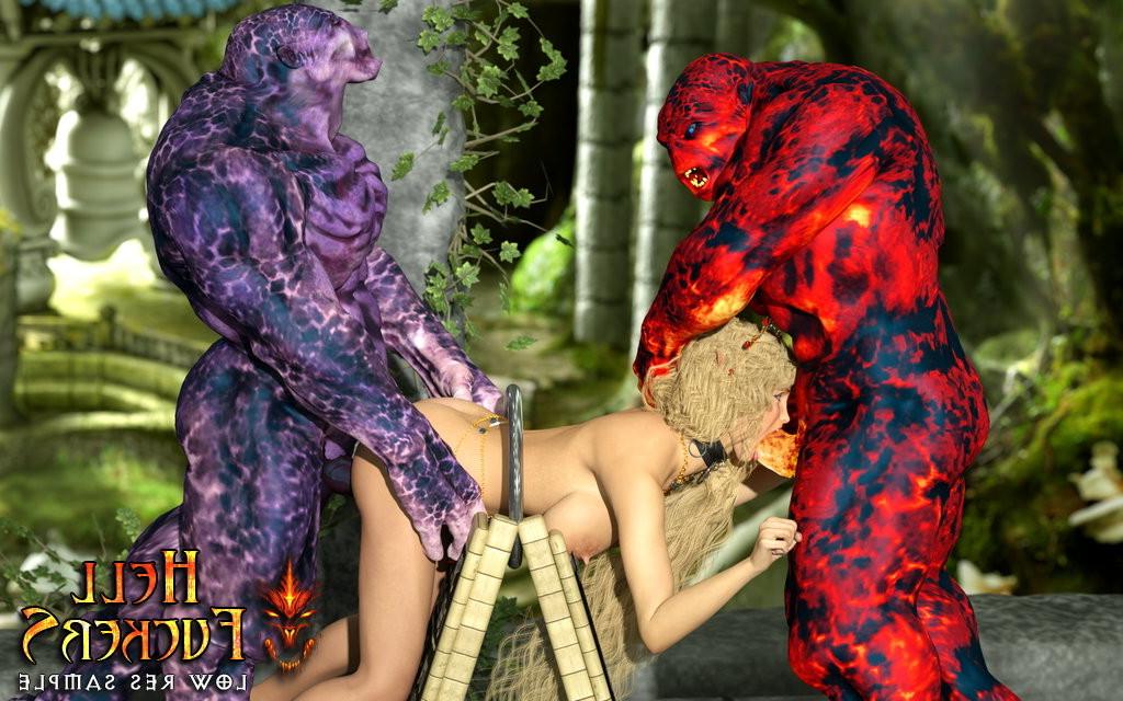 15P Leggy elf slave with big breasts mercilessly gang banged by ugly Hell Fuckers 