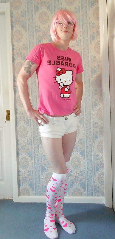 24P Miss Adorable Hello Kitty gets her cock out