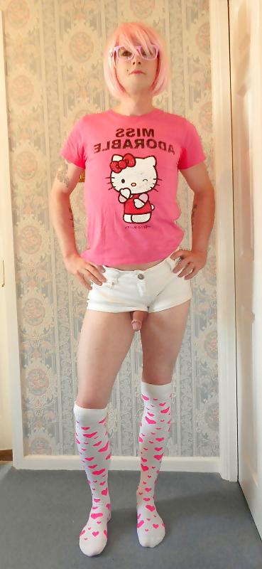 24P Miss Adorable Hello Kitty gets her cock out