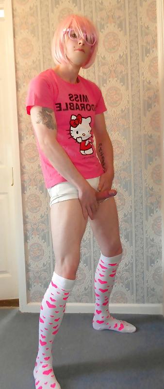 24P Miss Adorable Hello Kitty gets her cock out