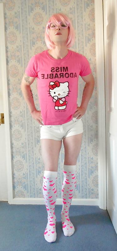 24P Miss Adorable Hello Kitty gets her cock out