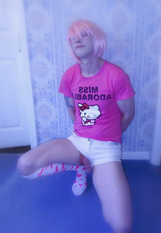 24P Miss Adorable Hello Kitty gets her cock out