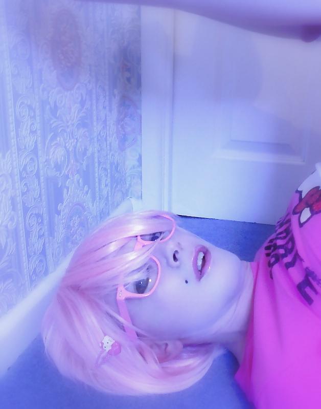 24P Miss Adorable Hello Kitty gets her cock out