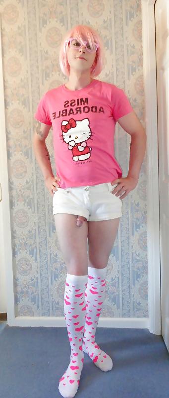 24P Miss Adorable Hello Kitty gets her cock out
