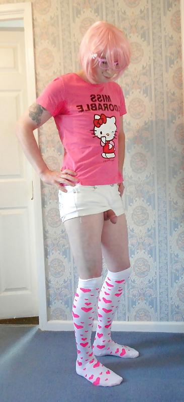 24P Miss Adorable Hello Kitty gets her cock out