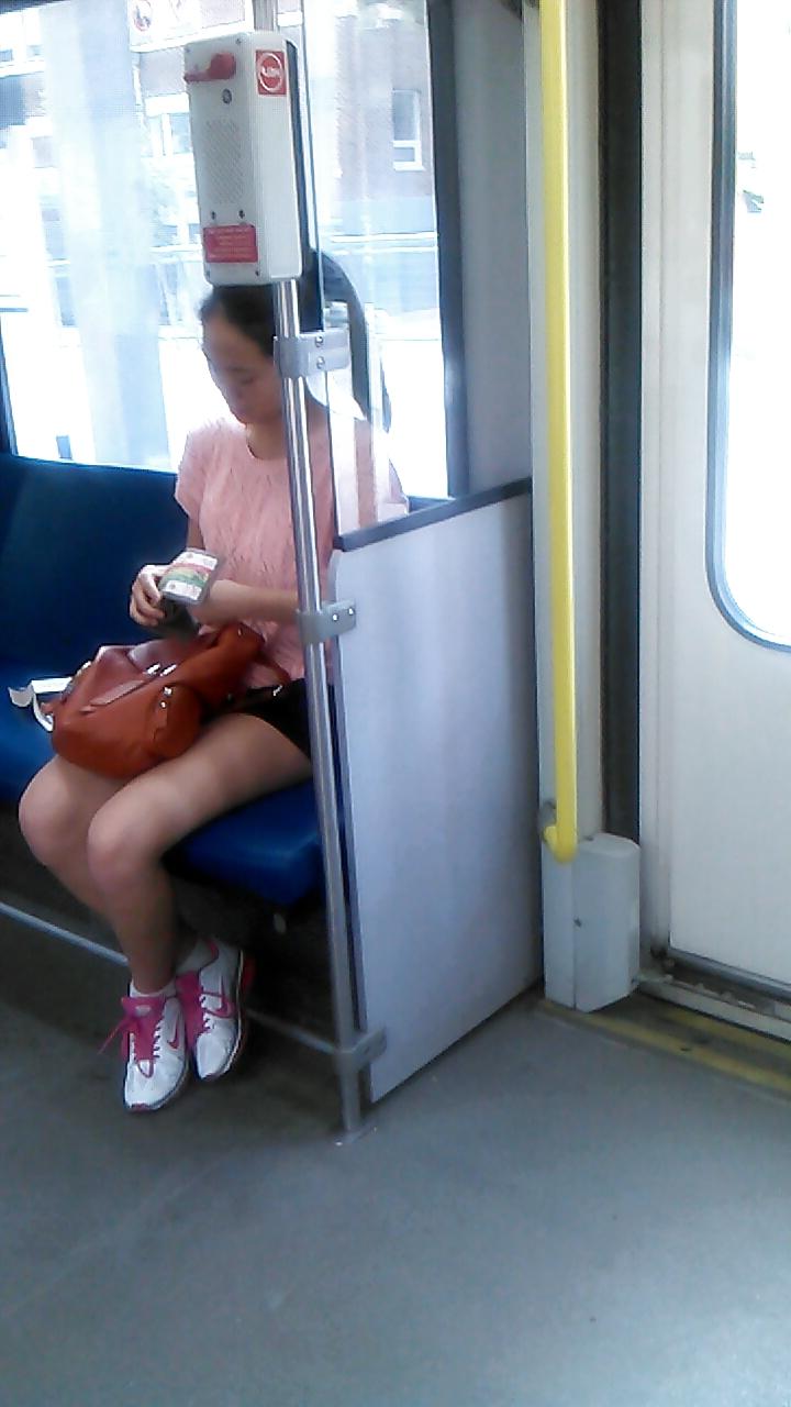 25P Awesome downblouse cleavage and an adorable asian girl