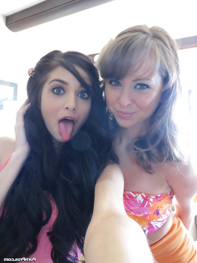 16P Adorable teenage gals with tiny tits stripping and caressing each other