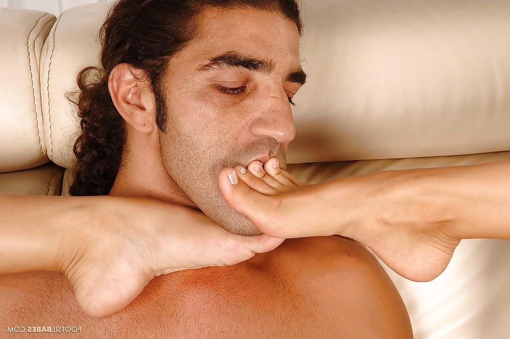 16P Amazingly lovely foot fetish babes with tiny tits sharing a big cock