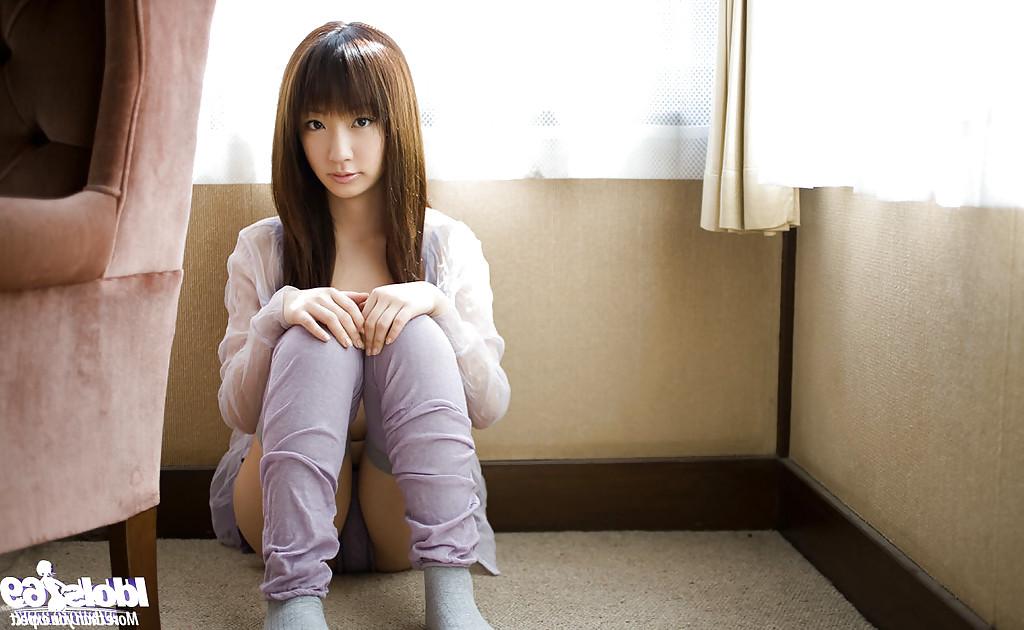 15P Loveable asian teen with neat fanny Hina Kurumi slipping off her panties