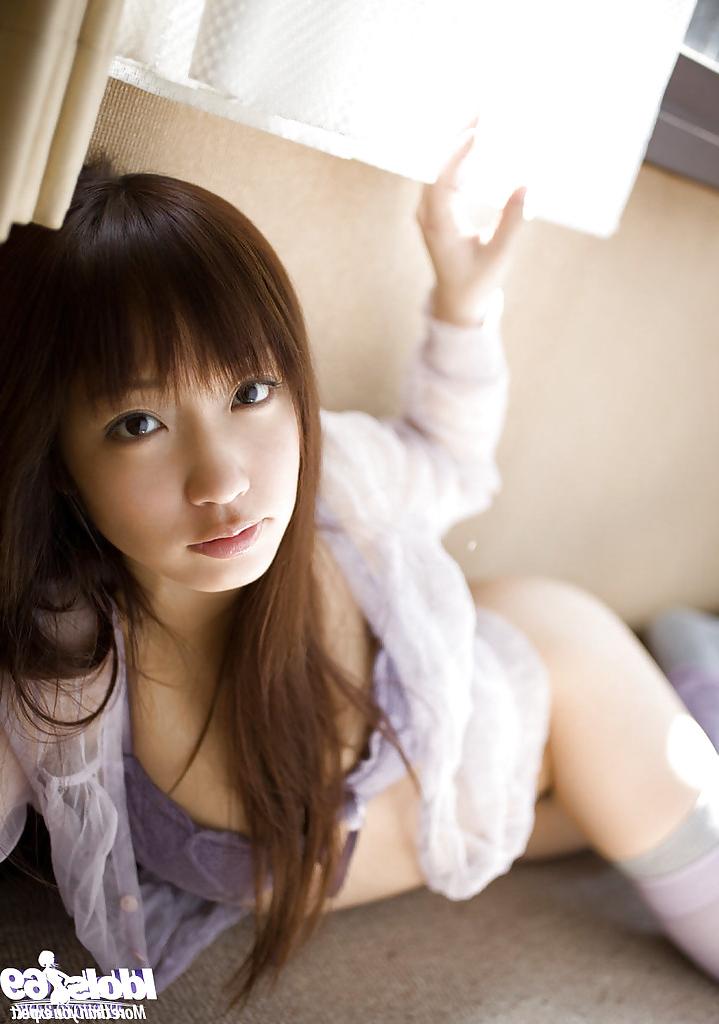 15P Loveable asian teen with neat fanny Hina Kurumi slipping off her panties