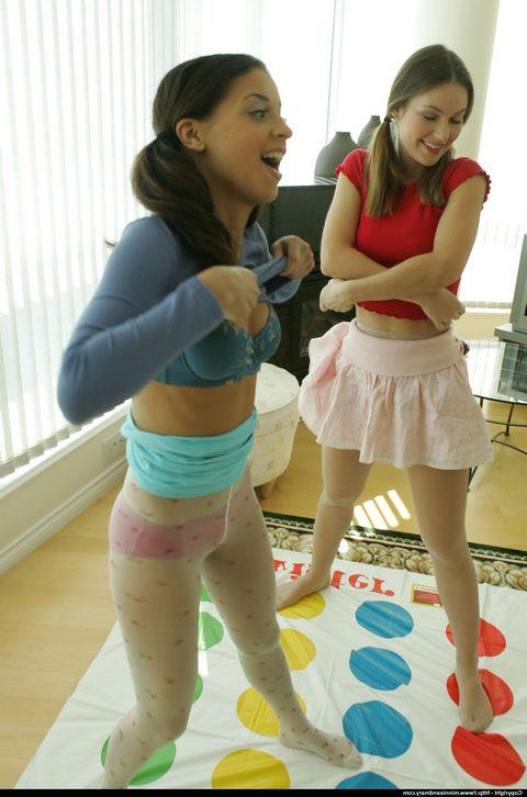 12P Loveable amateur babes in pantyhose having fun and stripping