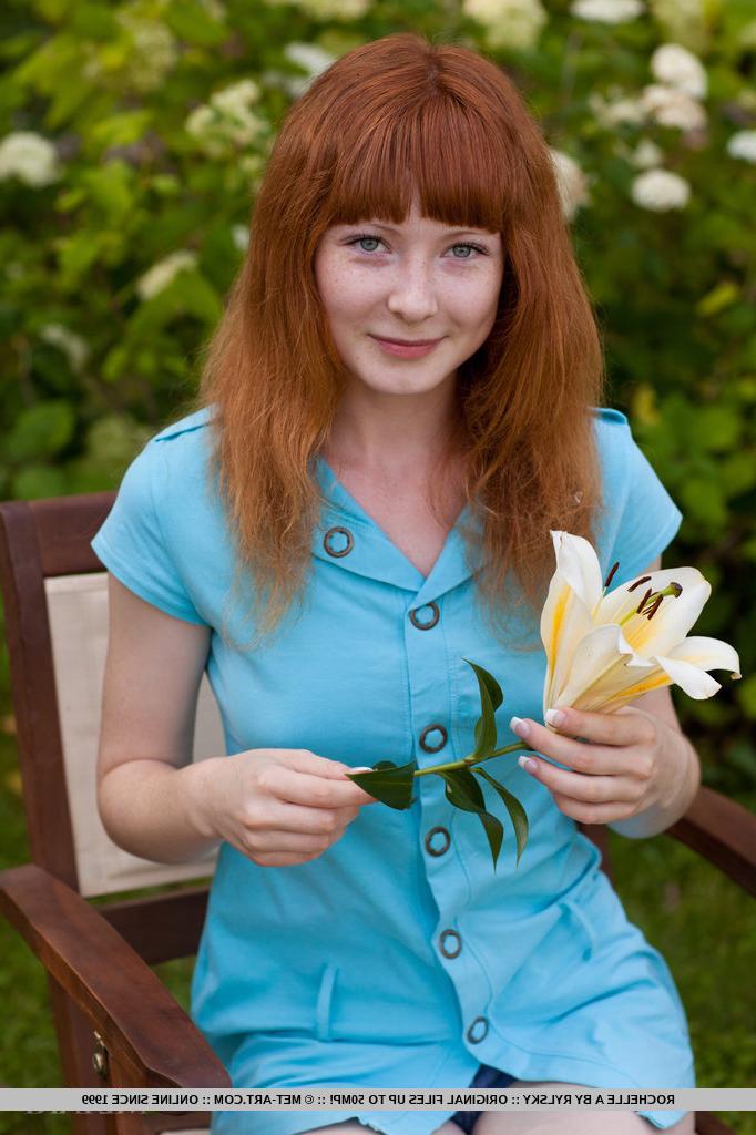 18P Lovely redhead babe Rochelle A shows off her hairy ginger cunt