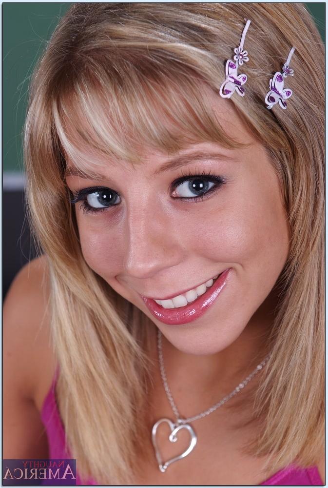 16P Adorable coed cutie Chastity Lynn showing off lean body in the class