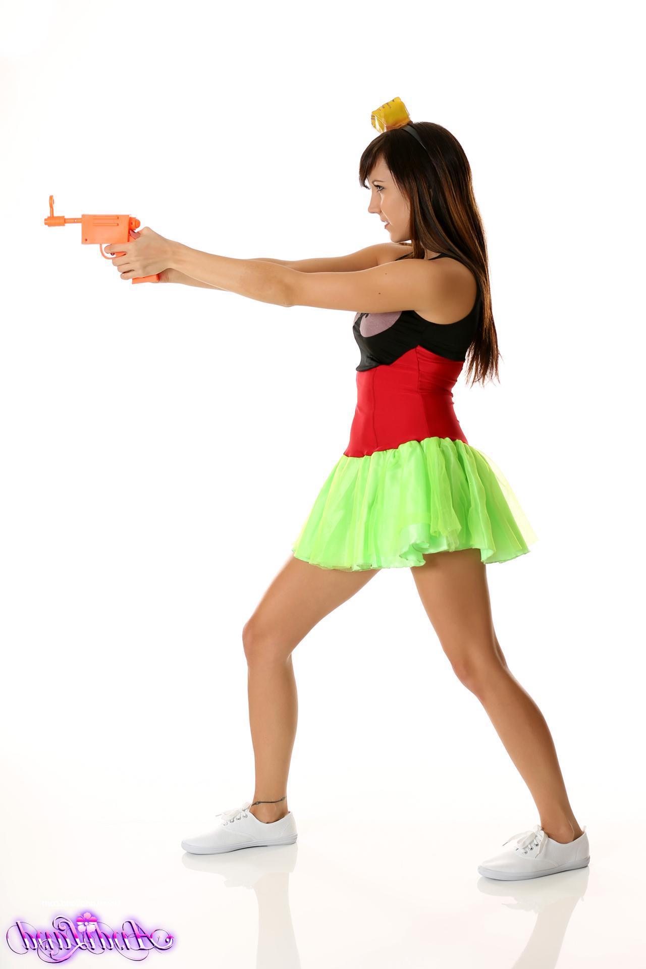 15P Pictures of teen girl Andi dressed up as Marvin The Martian