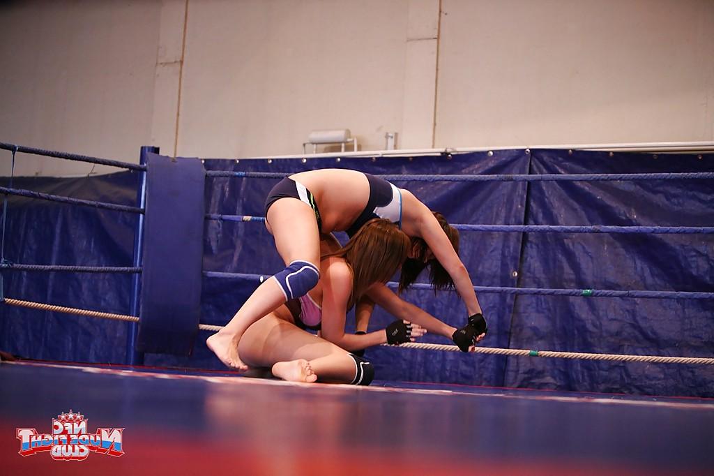 16P Lovely lesbian Madlin battles with her naked arch enemy Kitty Cat