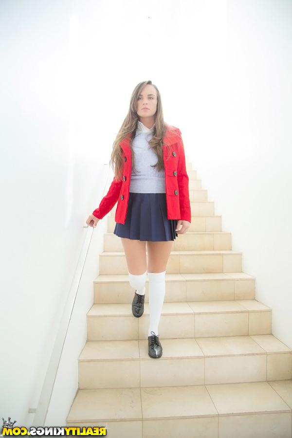 16P Adorable teenage girl Teal Conrad slowly uncovering her tempting curves