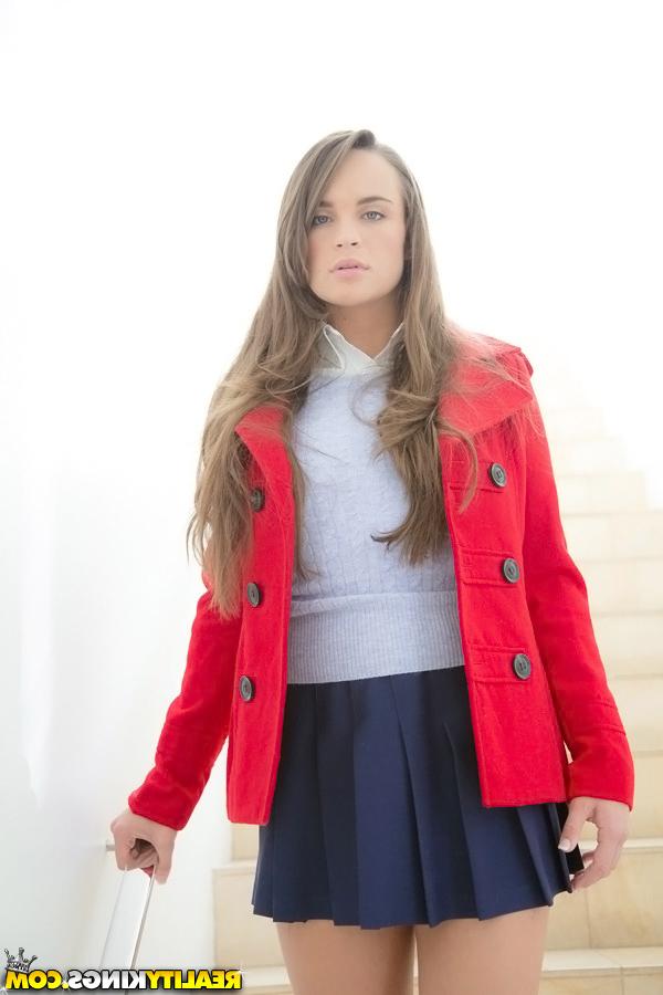 16P Adorable teenage girl Teal Conrad slowly uncovering her tempting curves