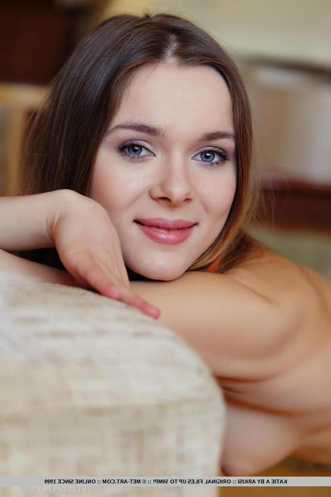 18P Adorable girl Katie A gets completely naked and spreads her legs