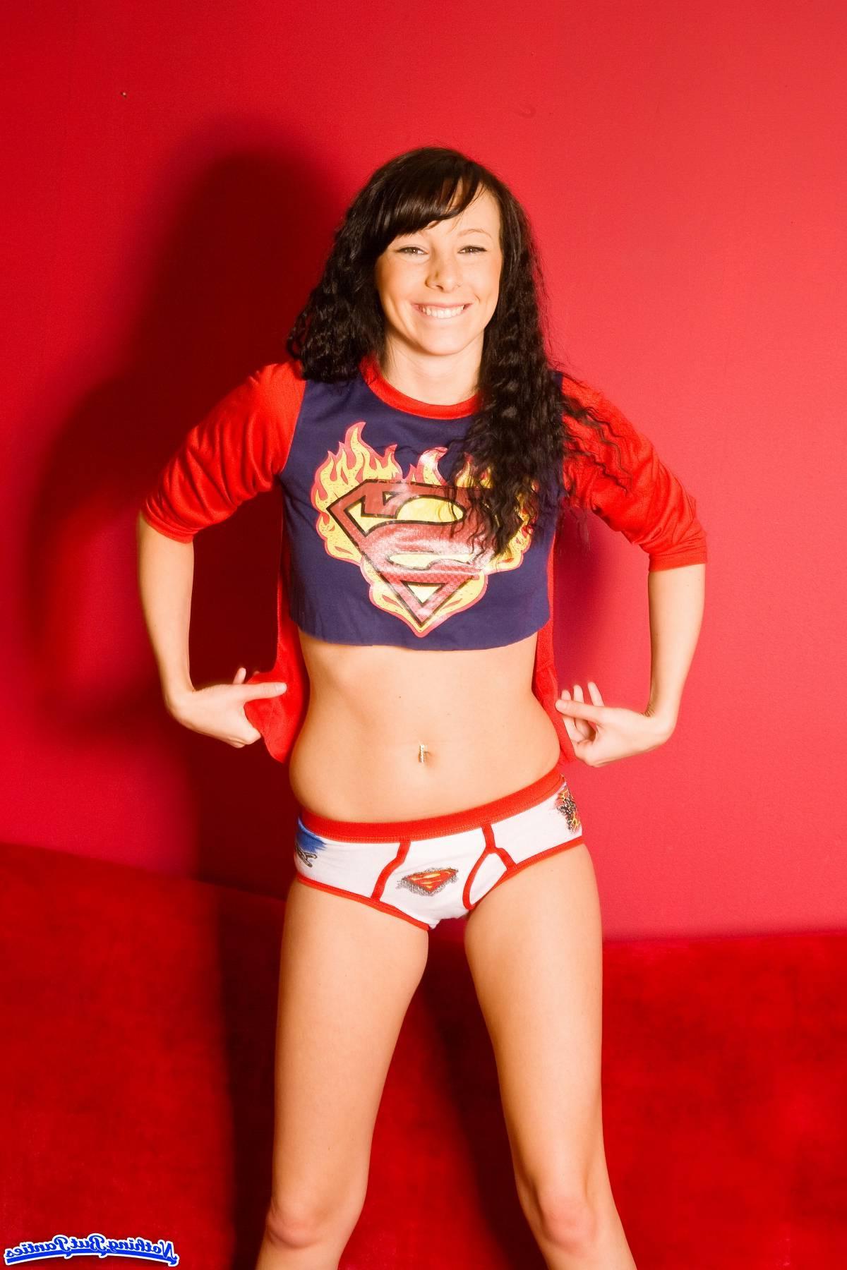 18P Pictures of Kayden Love looking positively adorable in her superman undies