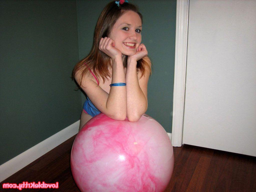 15P Pictures of teen girl Lovable Kitty getting horny with her ball