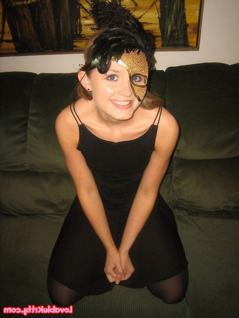 15P Pictures of teen girl Lovable Kitty wearing a sexy mask