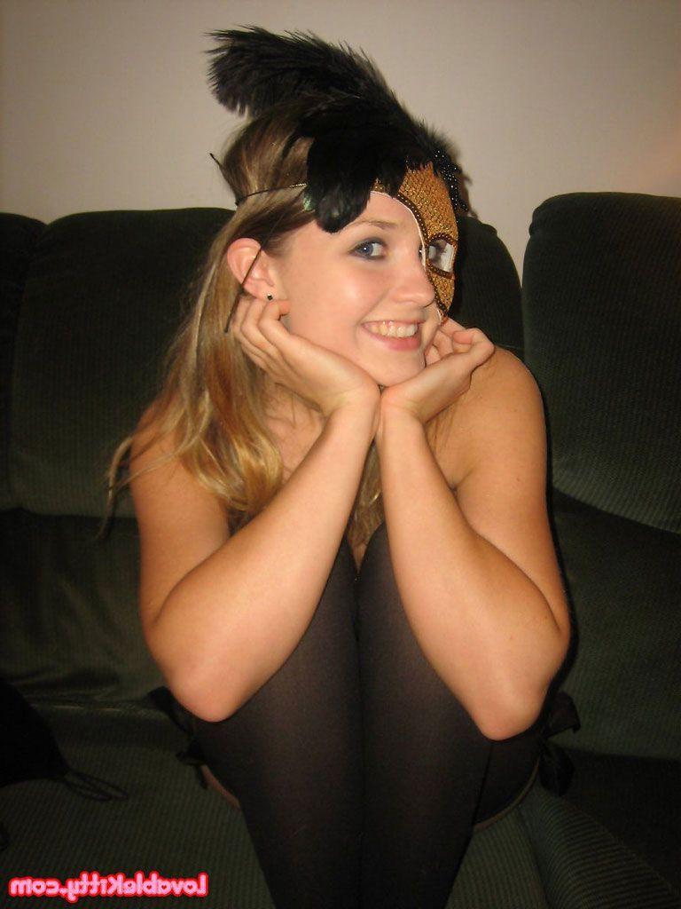 15P Pictures of teen girl Lovable Kitty wearing a sexy mask