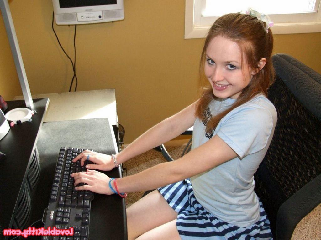 15P Pictures of teen Lovable Kitty touching her pussy