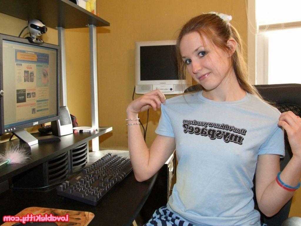 15P Pictures of teen Lovable Kitty touching her pussy