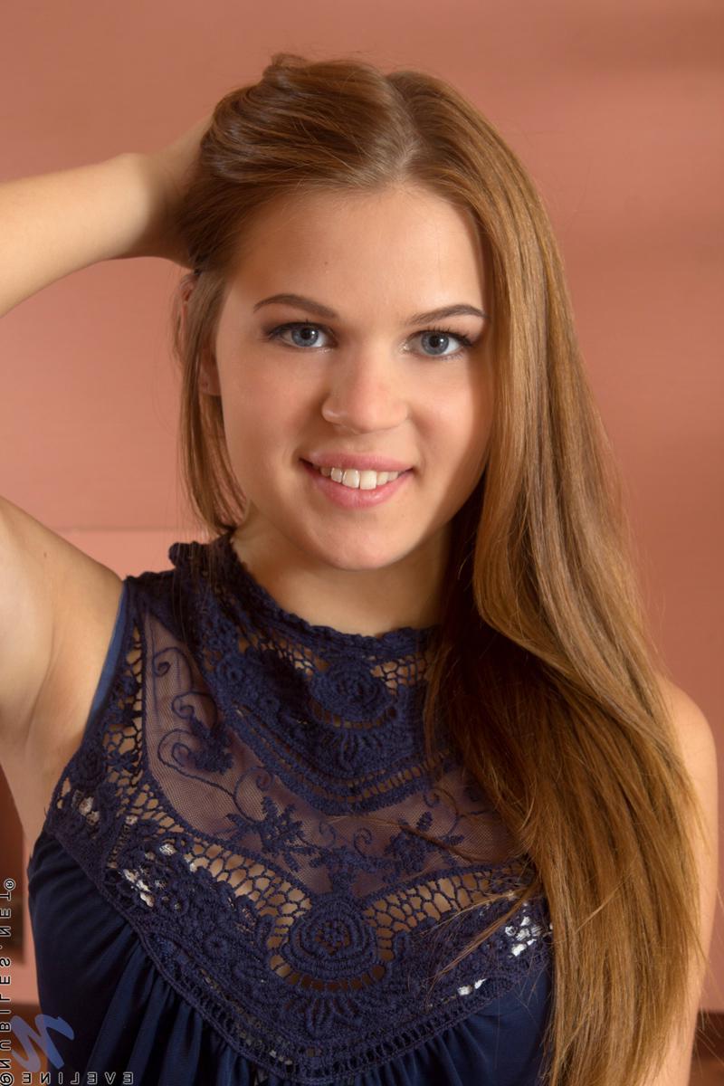 15P Adorable girl next door Eveline sheds her innocence by shoving her fingers into her twat