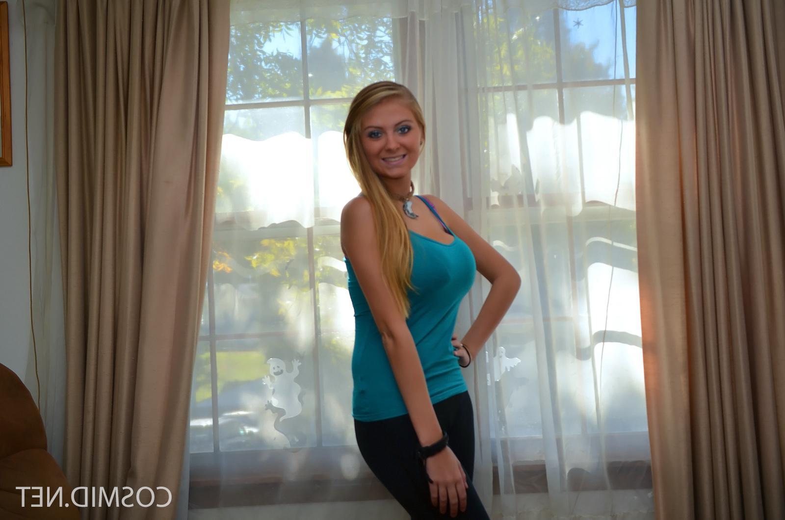 16P Adorable blonde teen Charlotte Knight gives a sexy non-nude tease