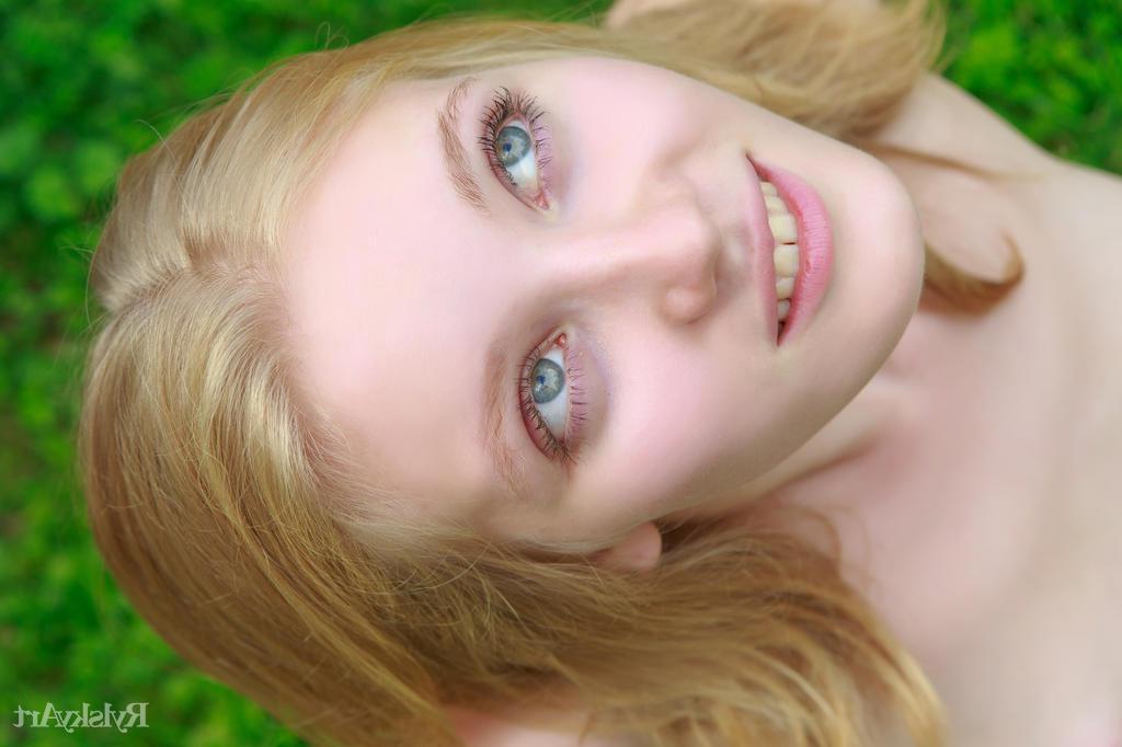 16P Adorable blonde teen Malta displays her perfect naked body outside