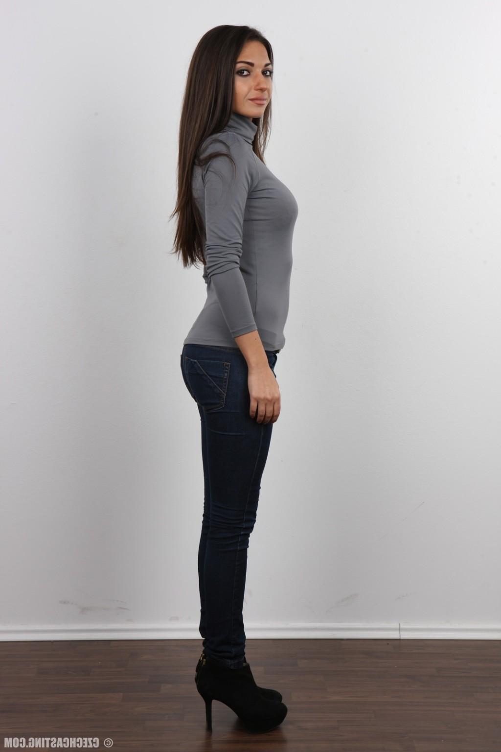 17P Adorable brunette in casting session