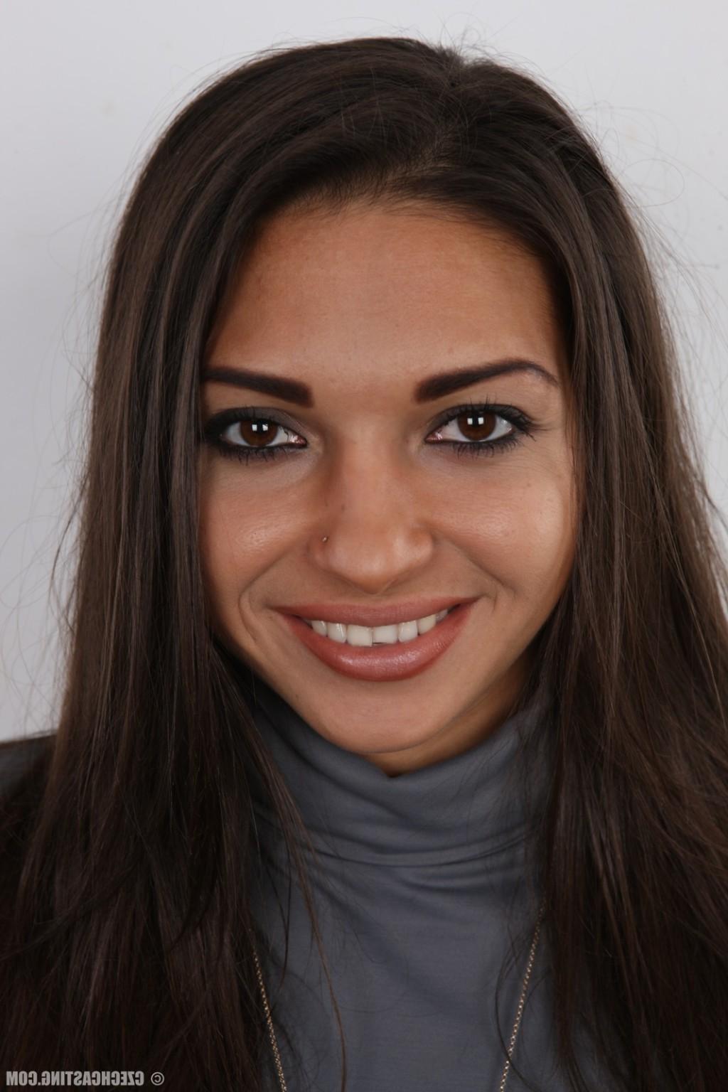 17P Adorable brunette in casting session