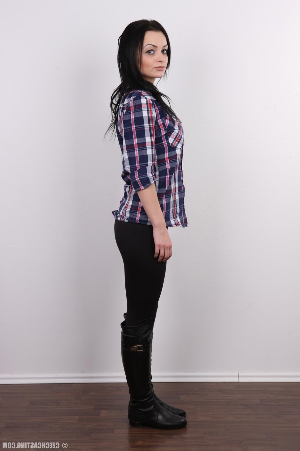 17P Adorable brunette teen in casting session