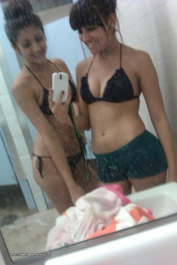 11P Gallery of a lovely brunette teen taking pics with her bff