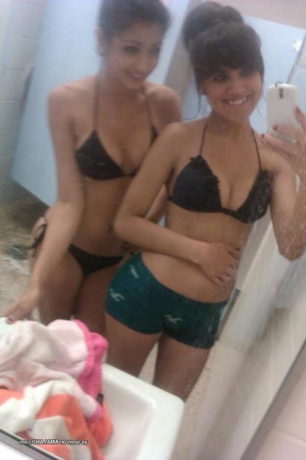 11P Gallery of a lovely brunette teen taking pics with her bff