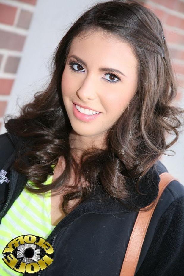 16P Lovely Casey Calvert sucks black cock at gloryhole