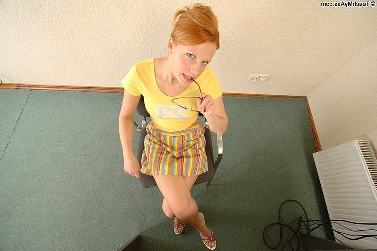 17P Curious young adorable redhead coed losing her anal virginity