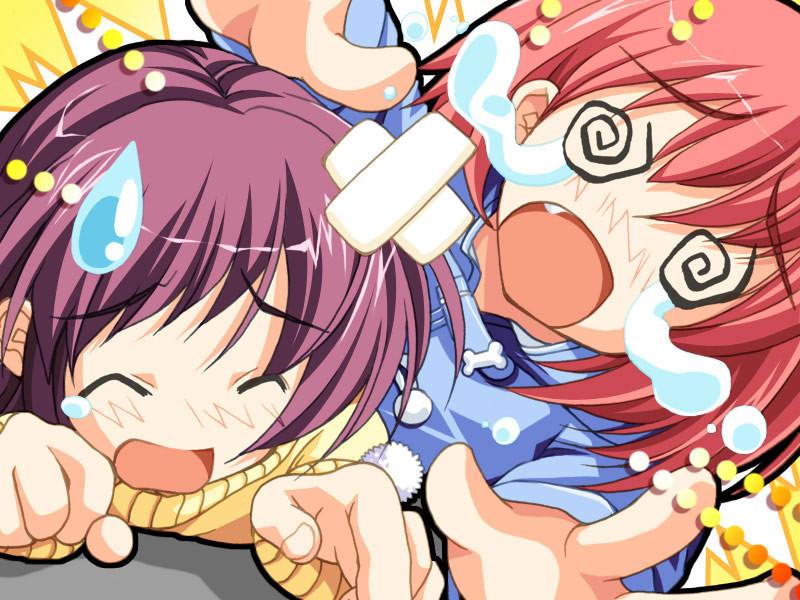 20P Sweet hentai schoolgirls in adorable skirts and stripped panties