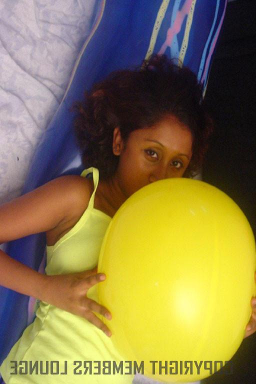 4P Lovely Indian girl plays with balloons