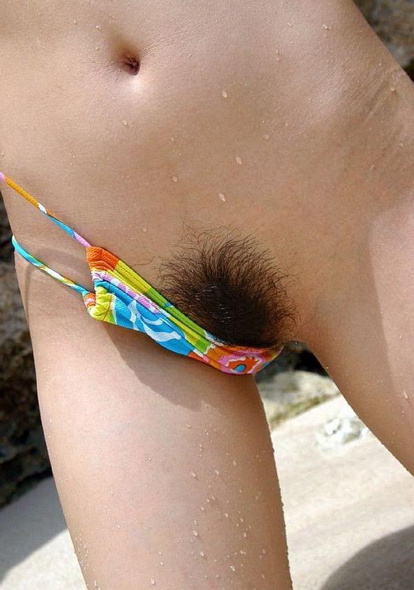 15P Chikaho Ito lovely asian teen in bikini showing hairy pussy