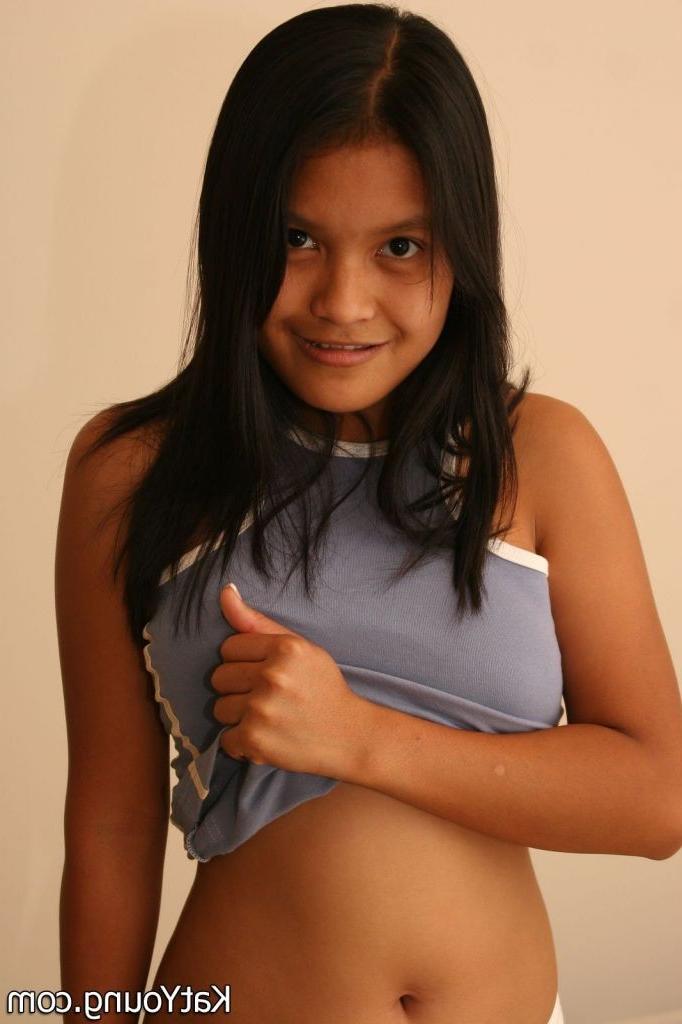 16P Kat Young Picture Gallery:: Lovely asian teen does her morning exercises topless