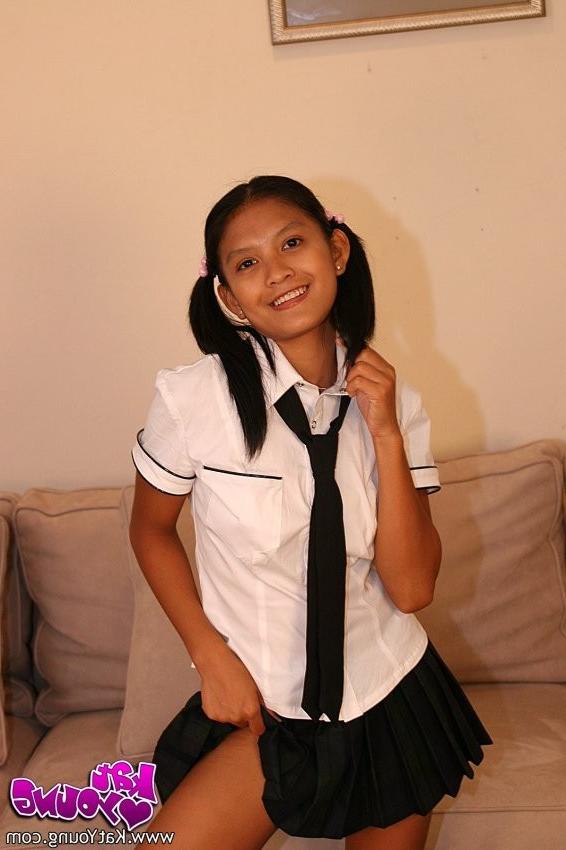16P ::: Kat Young ::: Cute asian teen Kat flashing tight pussy