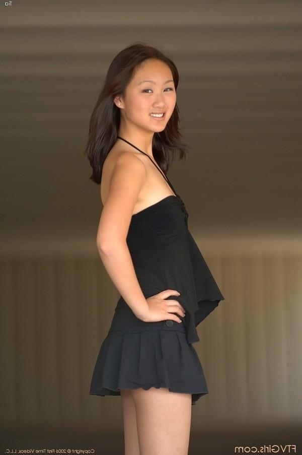 20P Adorable asian redhead teen upskirts and toying at a park bench
