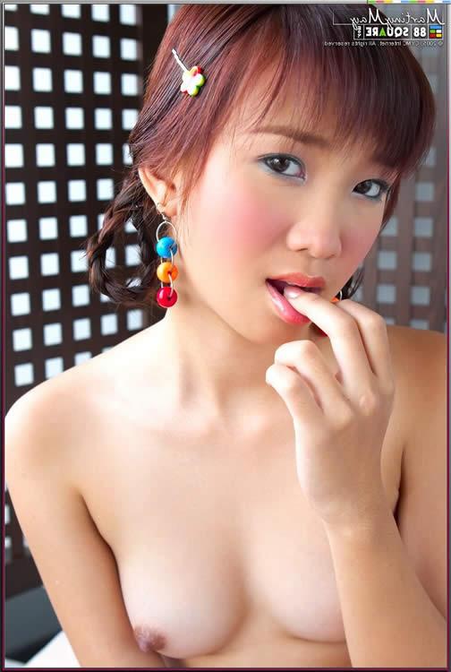 15P Adorable young asian girl spreading